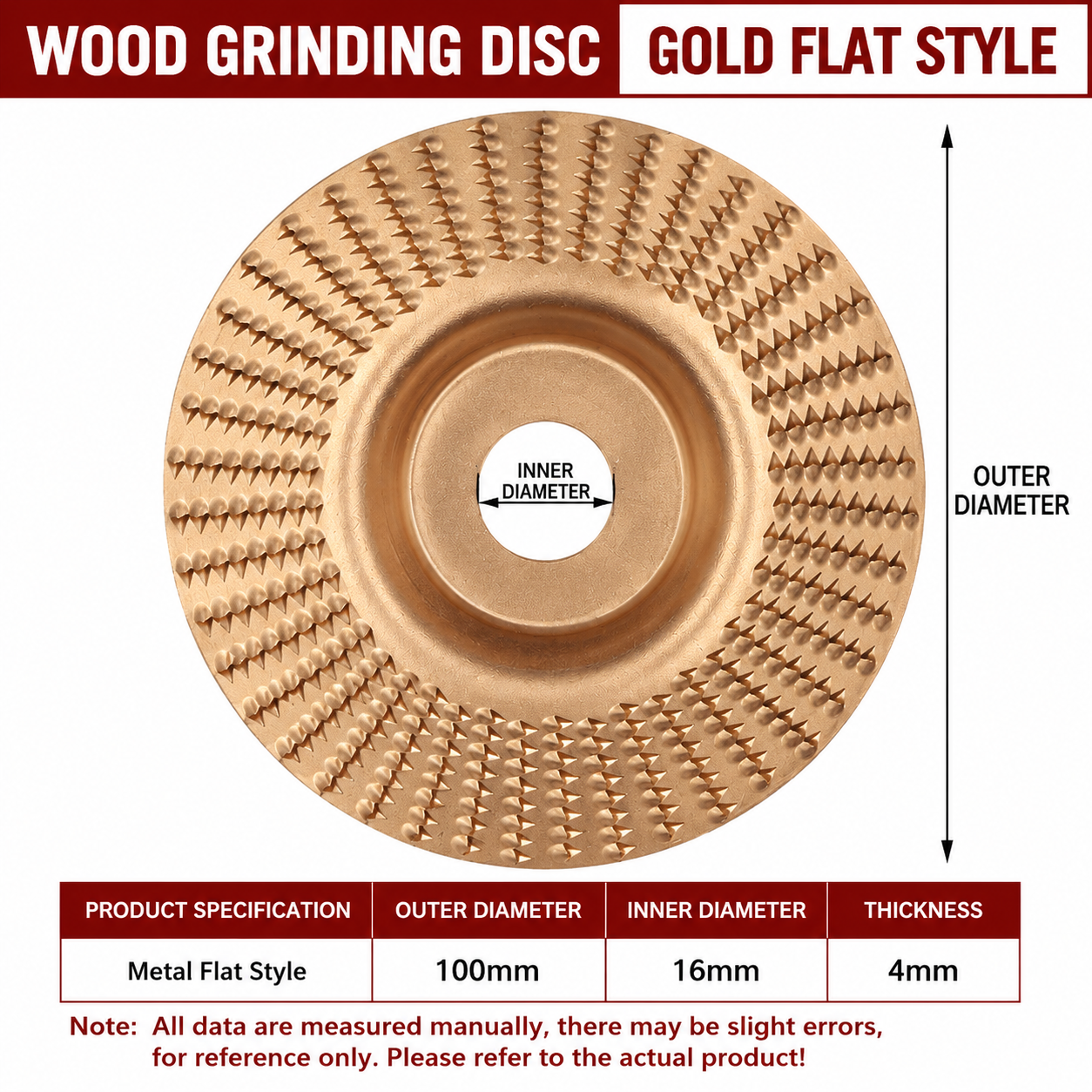 Wood Carving Disc Set for Angle Grinder 3Pcs, Grinding & Shaping Wheel for Wood Cutting, Durable Grinder Attachment Set