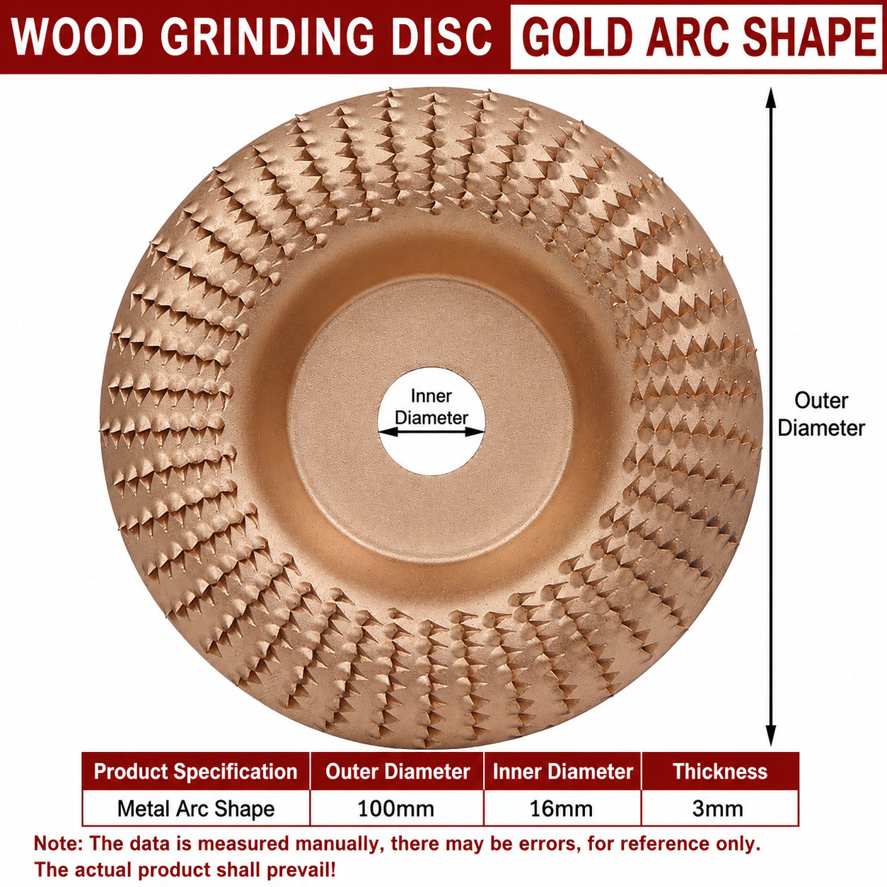 Wood Carving Disc Set for Angle Grinder 3Pcs, Grinding & Shaping Wheel for Wood Cutting, Durable Grinder Attachment Set