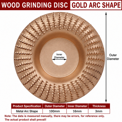 Wood Carving Disc Set for Angle Grinder 3Pcs, Grinding & Shaping Wheel for Wood Cutting, Durable Grinder Attachment Set
